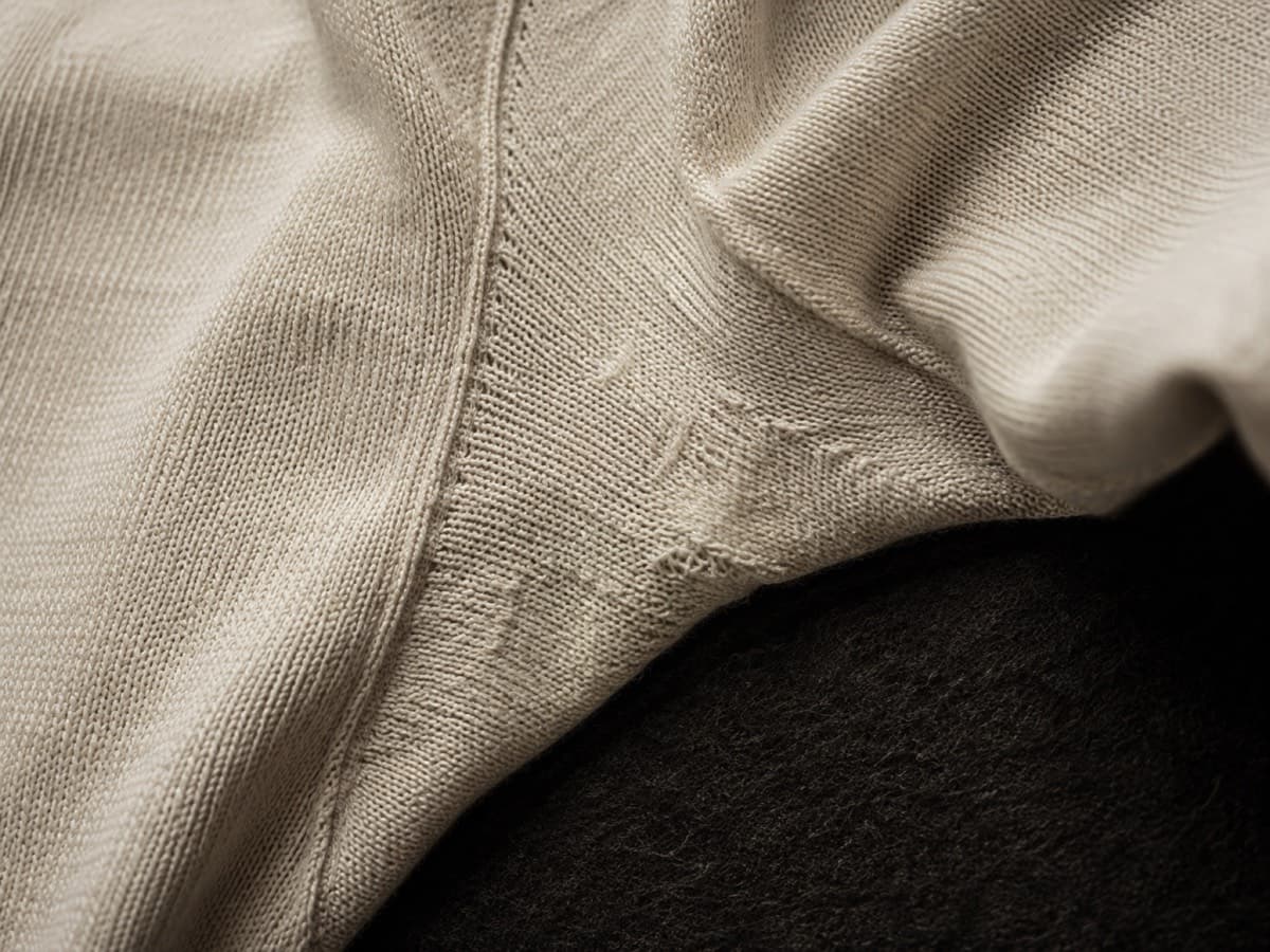 Underarm friction zone of a cotton-linen knit