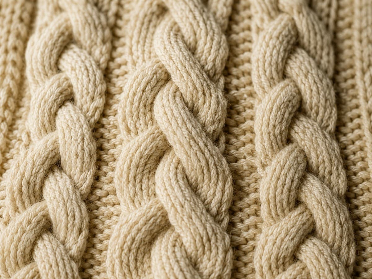 Macro of a crisply defined cotton cable