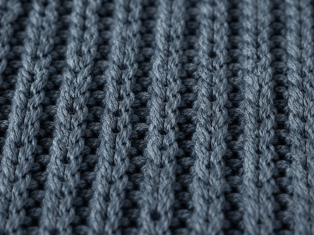 Macro of cotton 1x1 rib with sharp columns